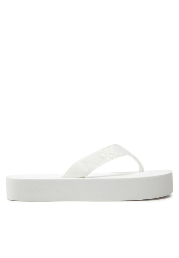 Calvin Klein Jeans Japonki Flatform Flipflop Jelly YW0YW01398 Biały. Kolor: biały