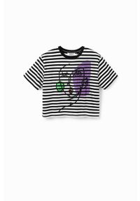 Desigual t-shirt bawełniany kolor czarny. Kolor: czarny. Materiał: bawełna. Wzór: haft #3