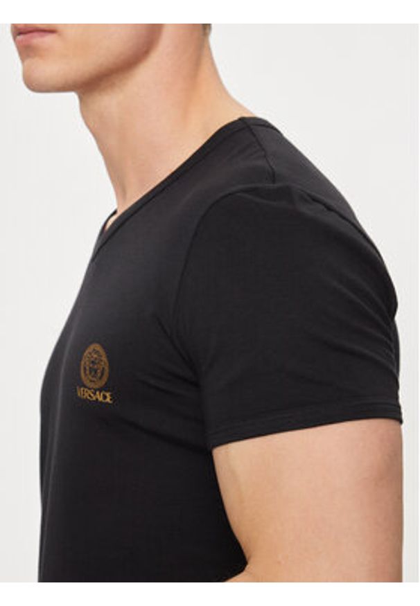 VERSACE - Versace Komplet 2 t-shirtów AU10193 Czarny Slim Fit. Kolor: czarny. Materiał: bawełna