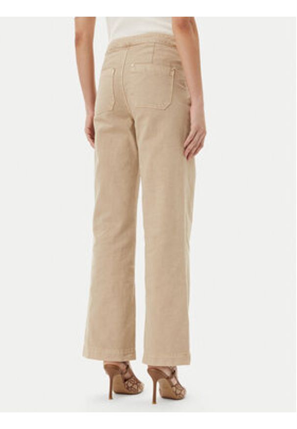 Morgan Spodnie materiałowe 251-PICHAK Beżowy Wide Leg. Kolor: beżowy. Materiał: bawełna