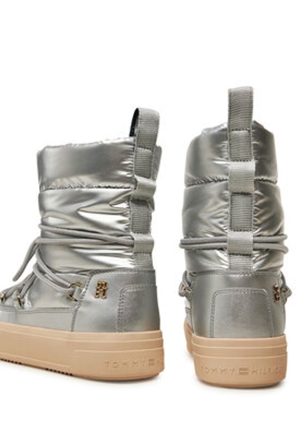 TOMMY HILFIGER - Tommy Hilfiger Śniegowce FW0FW08442 Srebrny. Kolor: srebrny. Materiał: skóra