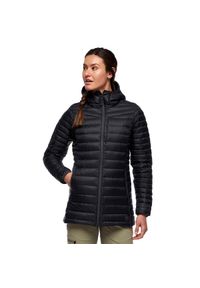 Kurtka puchowa damska Black Diamond Access Down Parka. Kolor: czarny. Materiał: puch. Sport: turystyka piesza
