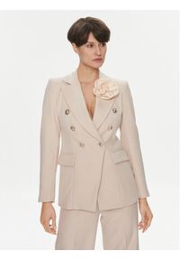 Maryley Marynarka 24EB139/M13/43GE Beżowy Regular Fit. Kolor: beżowy. Materiał: syntetyk #1