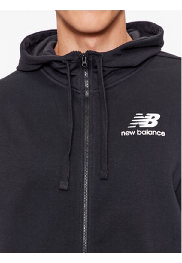 New Balance Bluza Essentials Stacked Logo French Terry Jacket MJ31536 Czarny Regular Fit. Kolor: czarny. Materiał: bawełna, syntetyk