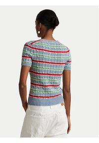 Polo Ralph Lauren Sweter 211965755001 Niebieski Slim Fit. Typ kołnierza: polo. Kolor: niebieski. Materiał: bawełna #5