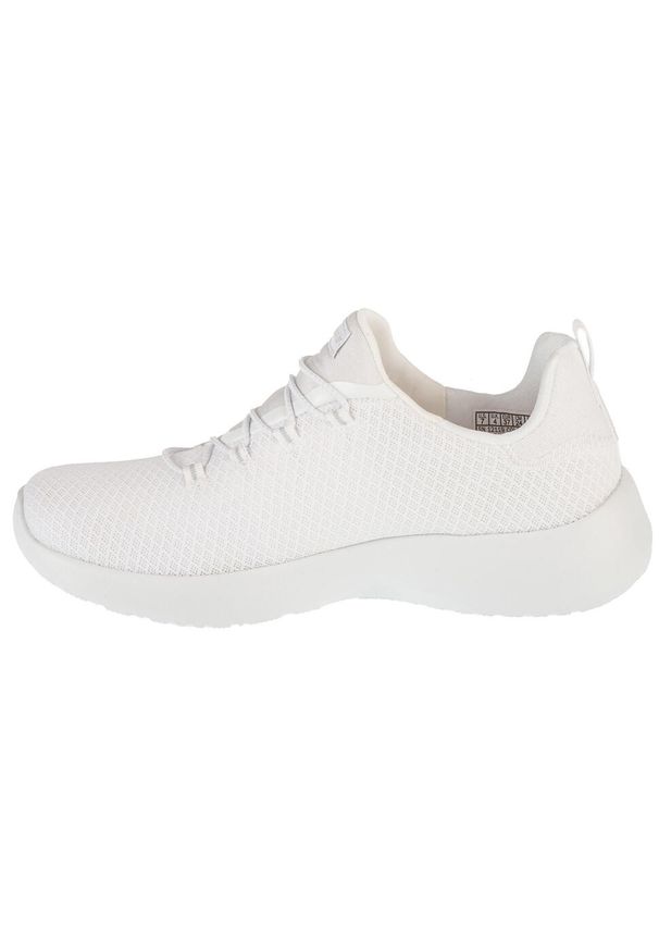 skechers - Buty do chodzenia damskie Skechers Dynamight. Zapięcie: bez zapięcia. Kolor: biały. Materiał: syntetyk, tkanina, materiał. Szerokość cholewki: normalna. Sport: turystyka piesza
