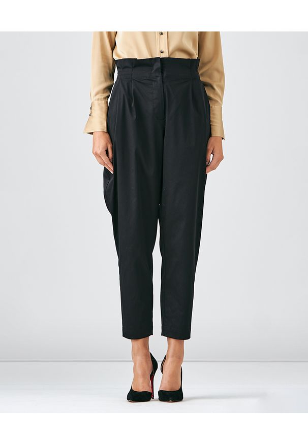 CASTELLANI - Czarne bawełniane spodnie. Kolor: czarny. Materiał: bawełna