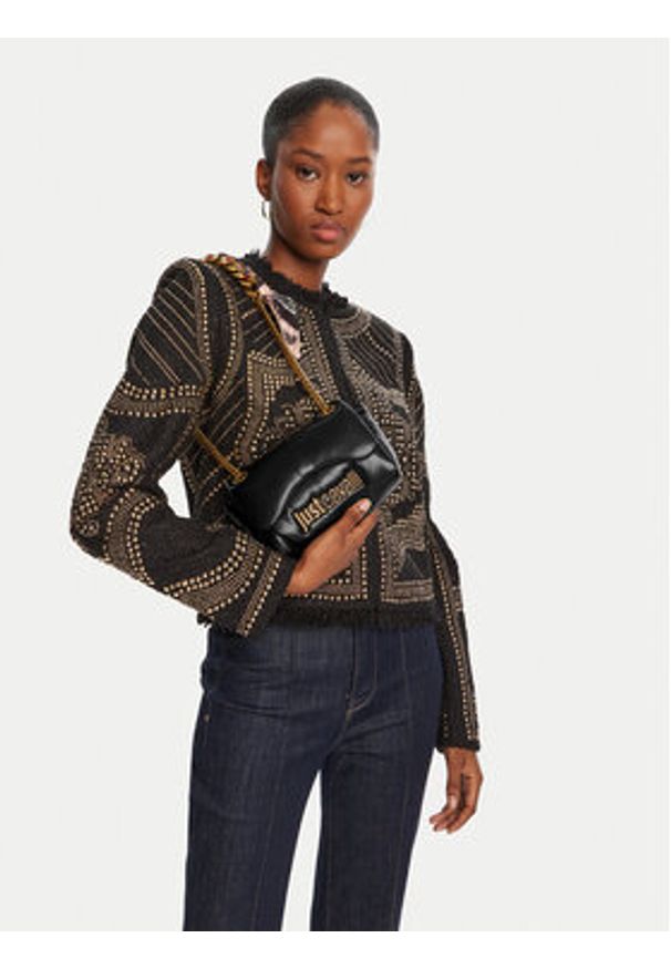 Just Cavalli Torebka 79RA4BD2 ZS748 Czarny. Kolor: czarny. Materiał: skórzane