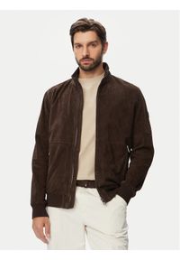 JOOP! Kurtka skórzana 1500158 80100853 Brązowy Regular Fit. Kolor: brązowy. Materiał: skóra #1