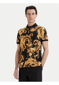 Versace Jeans Couture Polo 80GAG6S0 JS549 Czarny Regular Fit. Typ kołnierza: polo. Kolor: czarny. Materiał: bawełna #1