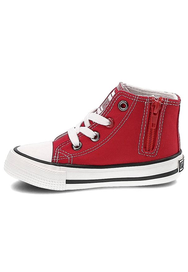 Big-Star - Czerwone Trampki Big Star Dziecięce Buty Z Suwakiem. Kolor: czerwony. Materiał: guma, materiał. Szerokość cholewki: normalna