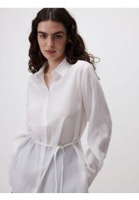 Reserved - Koszula z wiązaniem z modalu - biały. Kolor: biały #1
