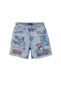 Desigual Szorty jeansowe Inidan 25SWDD24 Niebieski Straight Fit. Kolor: niebieski. Materiał: bawełna #5