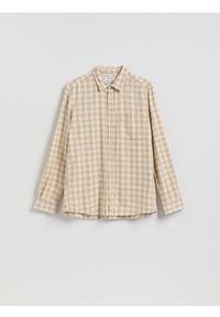 Reserved - Koszula regular z lnem - beżowy. Kolor: beżowy. Materiał: len #1