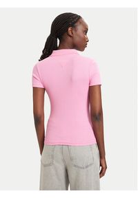 Tommy Jeans Polo DW0DW22327 Różowy jasny Slim Fit. Typ kołnierza: polo. Kolor: różowy. Materiał: bawełna #5