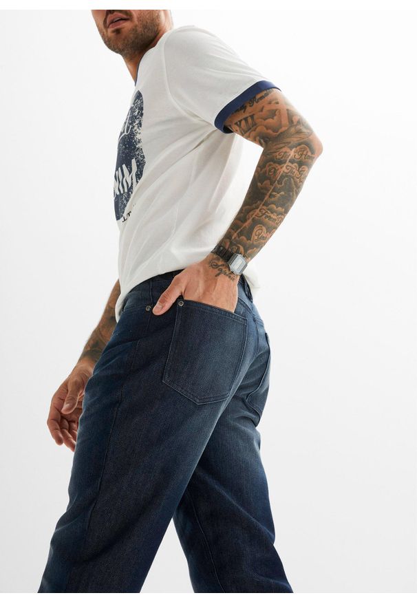 bonprix - Dżinsy Classic Fit Straight. Stan: podwyższony. Kolor: niebieski