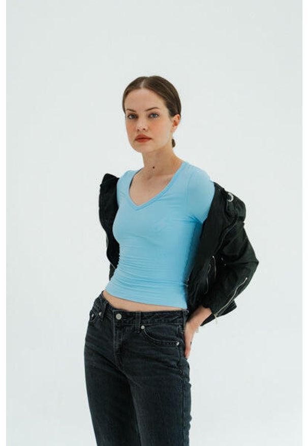 MOONHOLI - Longsleeve do jogi damski Moonholi NY Chic z długim rękawem. Kolor: niebieski. Długość rękawa: długi rękaw. Długość: długie. Sport: joga i pilates
