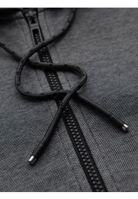 Ombre Clothing - Męska bluza dresowa z kapturem o delikatnej strukturze – czarna V1 OM-SSZP-0191 - XXL. Okazja: na co dzień. Typ kołnierza: kaptur. Kolor: czarny. Materiał: dresówka. Styl: sportowy, casual #4