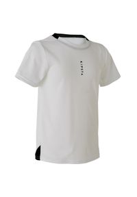 KIPSTA - Koszulka do piłki nożnej dla dzieci Kipsta Essential. Kolor: biały. Materiał: poliester, materiał. Sezon: lato. Sport: piłka nożna