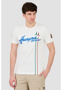 Aeronautica Militare - AERONAUTICA MILITARE Biały t-shirt Short Sleeve. Kolor: niebieski