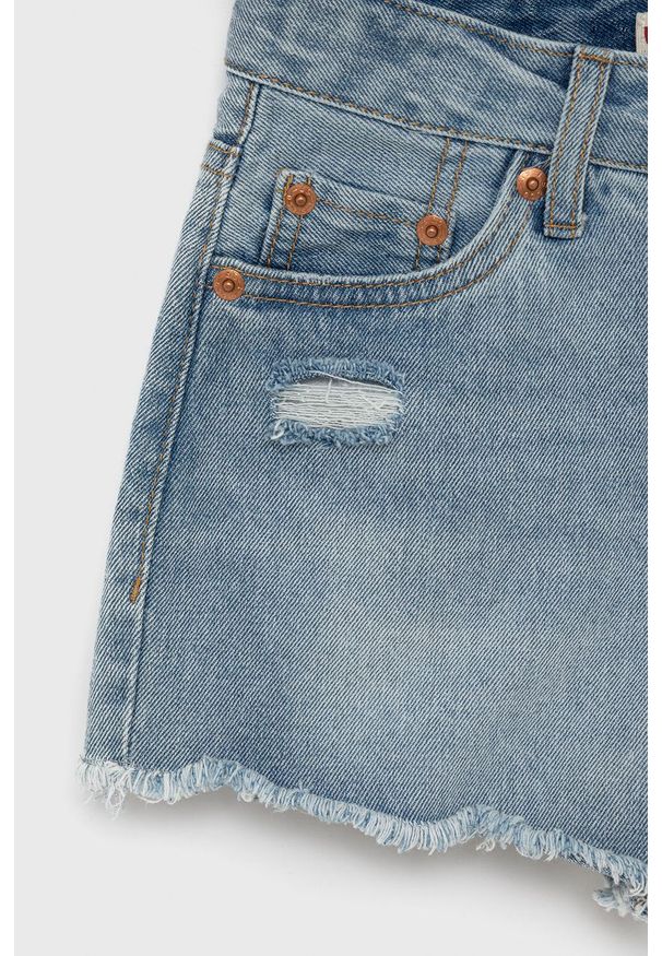 Levi's® - Levi's szorty jeansowe dziecięce gładkie regulowana talia. Okazja: na co dzień, na spotkanie biznesowe. Kolor: niebieski. Materiał: jeans. Wzór: gładki. Styl: biznesowy, casual