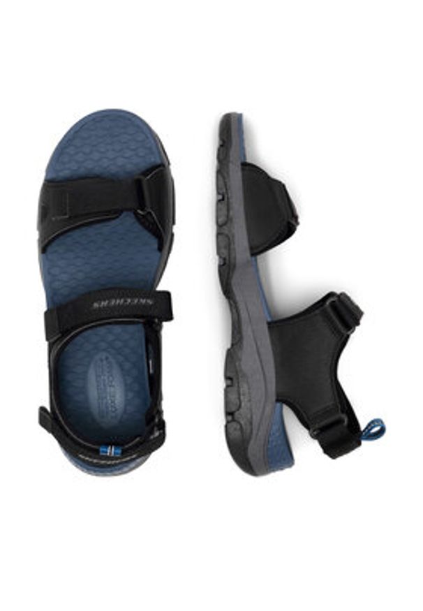 skechers - Skechers Sandały 205112 BLK Czarny. Kolor: czarny. Materiał: materiał