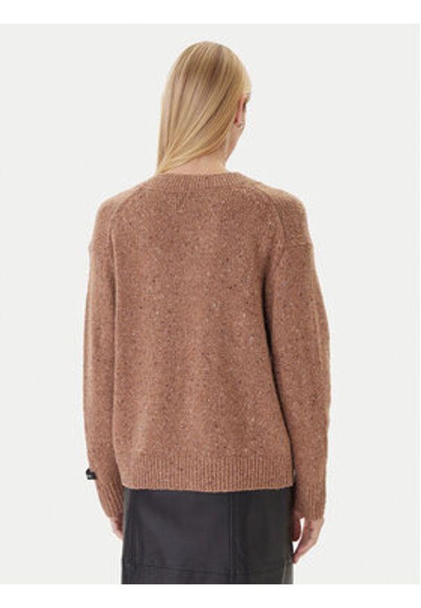 Calvin Klein Jeans Sweter Chunky LV044D328G Brązowy Regular Fit. Kolor: brązowy. Materiał: syntetyk