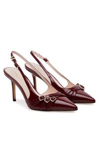 Guess Sandały 5GGZ31 7231A Bordowy. Kolor: czerwony. Materiał: skóra