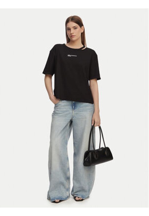 Karl Lagerfeld Jeans T-Shirt B2W17077 Czarny Regular Fit. Kolor: czarny. Materiał: bawełna