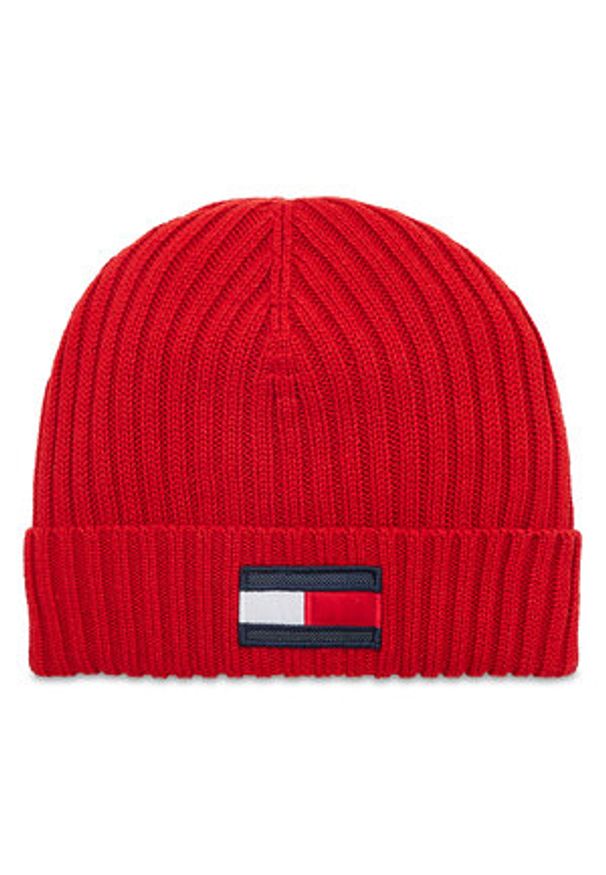 TOMMY HILFIGER - Czapka Tommy Hilfiger - Big Flag AU0AU01585 Red XJS. Kolor: czerwony. Materiał: materiał, akryl, bawełna