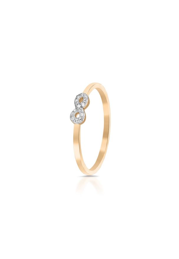 W.KRUK Zjawiskowy Złoty Pierścionek - złoto 375, Diament 0,04ct - ZDL/PB+06BK. Materiał: złote. Kolor: złoty. Wzór: aplikacja. Kamień szlachetny: diament