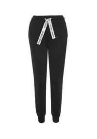 CUORI e PICCHE - Czarne spodnie dresowe z logo BLACK ESTI. Kolor: czarny. Materiał: dresówka