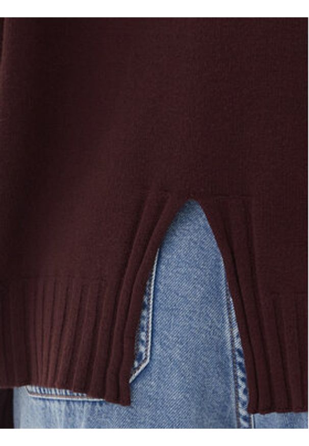 Kontatto Sweter 3M0808C Brązowy Relaxed Fit. Kolor: brązowy. Materiał: syntetyk