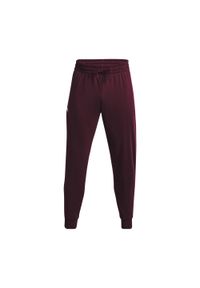 Spodnie fitness męskie Under Armour Rival Fleece Joggers. Kolor: czerwony, brązowy, wielokolorowy. Materiał: dresówka. Sport: fitness