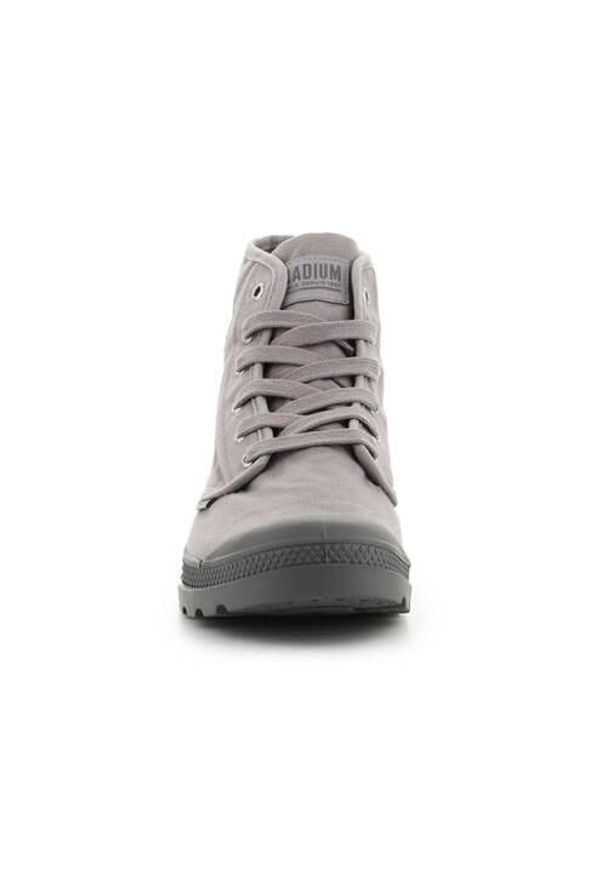 Buty do chodzenia unisex Palladium Pampa High HI. Wysokość cholewki: za kostkę. Zapięcie: sznurówki. Kolor: szary. Materiał: guma, syntetyk, materiał. Szerokość cholewki: normalna. Sport: turystyka piesza