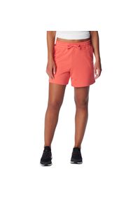 columbia - Spodenki sportowe damskie Trek French Terry Wmns Shorts. Kolor: różowy, wielokolorowy. Materiał: bawełna, poliester