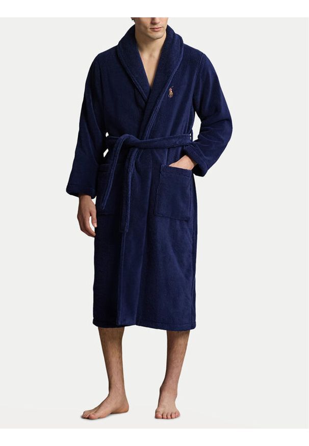 Polo Ralph Lauren Szlafrok 714899683009 Granatowy Regular Fit. Typ kołnierza: polo. Kolor: niebieski. Materiał: bawełna