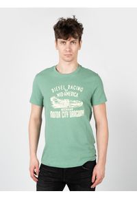 Diesel T-Shirt "T-Diegor" | A03822-0EFAN-5JG | Mężczyzna | Zielony. Okazja: na co dzień. Kolor: zielony. Materiał: bawełna. Wzór: nadruk. Styl: elegancki, casual #4
