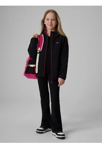 4f - 4F Kurtka softshell wiatroodporna membrana 5000 dziewczęca - czarna 152 (11-12 lat). Okazja: na uczelnię. Kolor: czarny. Materiał: softshell. Sezon: lato #2