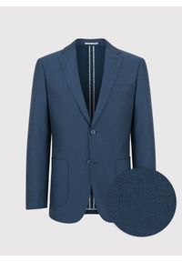 Pako Lorente - PAKO LORENTE – Granatowa marynarka męska bez podszewki. Okazja: na co dzień. Kolor: niebieski. Materiał: jeans. Wzór: paski. Styl: sportowy, casual