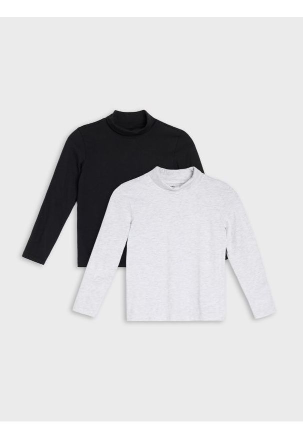 Sinsay - Bawełniana koszulka 2 pack - czarny. Kolor: czarny. Materiał: bawełna