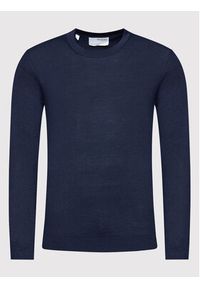 Selected Homme Sweter Town 16079772 Granatowy Regular Fit. Kolor: niebieski. Materiał: syntetyk