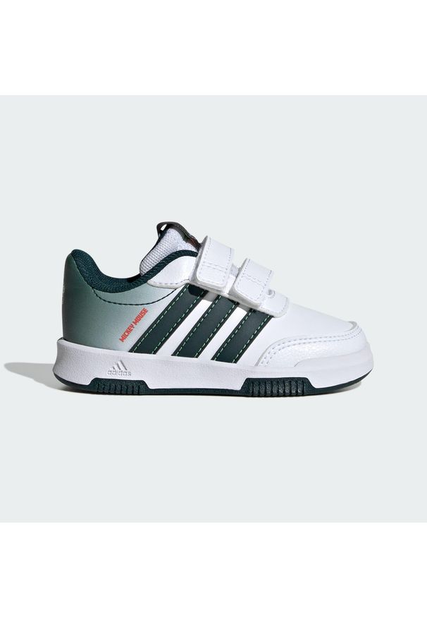 Adidas - Buty dla dzieci adidas Disney Myszka Mickey Tensaur. Okazja: na uczelnię. Zapięcie: pasek. Kolor: zielony, biały, wielokolorowy. Wzór: motyw z bajki. Sport: joga i pilates