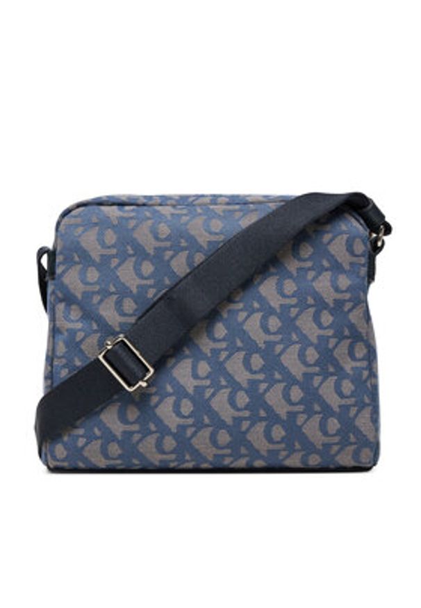 Calvin Klein Saszetka Slouched Monogram Mini Zip Fligh LV04G3175G Błękitny. Kolor: niebieski. Materiał: materiał