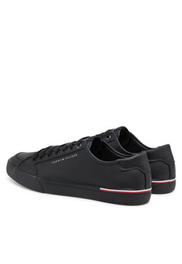 TOMMY HILFIGER - Tommy Hilfiger Sneakersy Core Corporate Vulc Leather FM0FM05399 Czarny. Kolor: czarny. Materiał: skóra