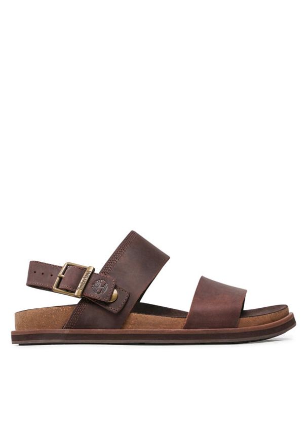 Timberland Sandały Amalfi Vibes 2Band Sandal TB0A419HV131 Brązowy. Kolor: brązowy. Materiał: nubuk, skóra