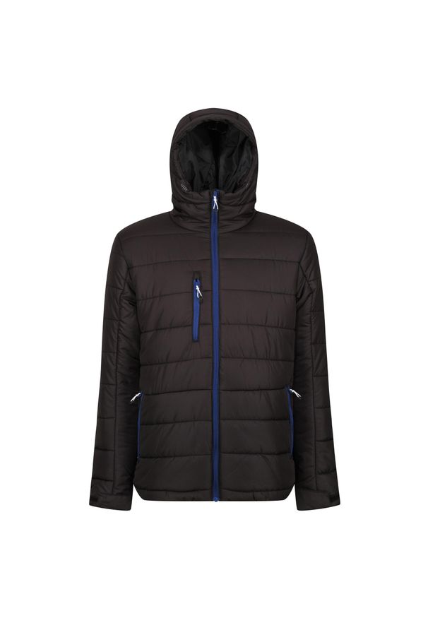 Regatta - Męska Ocieplana Kurtka Navigate. Kolor: niebieski, wielokolorowy, czarny. Materiał: puch. Sport: turystyka piesza