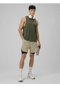 4f - 4F Koszulka treningowa regular szybkoschnąca męska - khaki M. Kolor: oliwkowy, brązowy, wielokolorowy. Materiał: materiał. Sport: fitness #2
