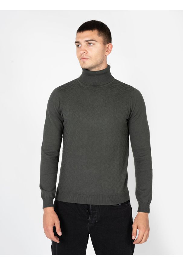 Antony Morato Sweter "Turtleneck" | MMSW01188YA200066 | Mężczyzna | Zielony. Typ kołnierza: golf. Kolor: zielony. Materiał: wełna, bawełna. Długość: długie. Styl: klasyczny, elegancki