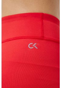 Calvin Klein Performance Legginsy damskie kolor czerwony z nadrukiem. Kolor: czerwony. Materiał: materiał. Wzór: nadruk #3